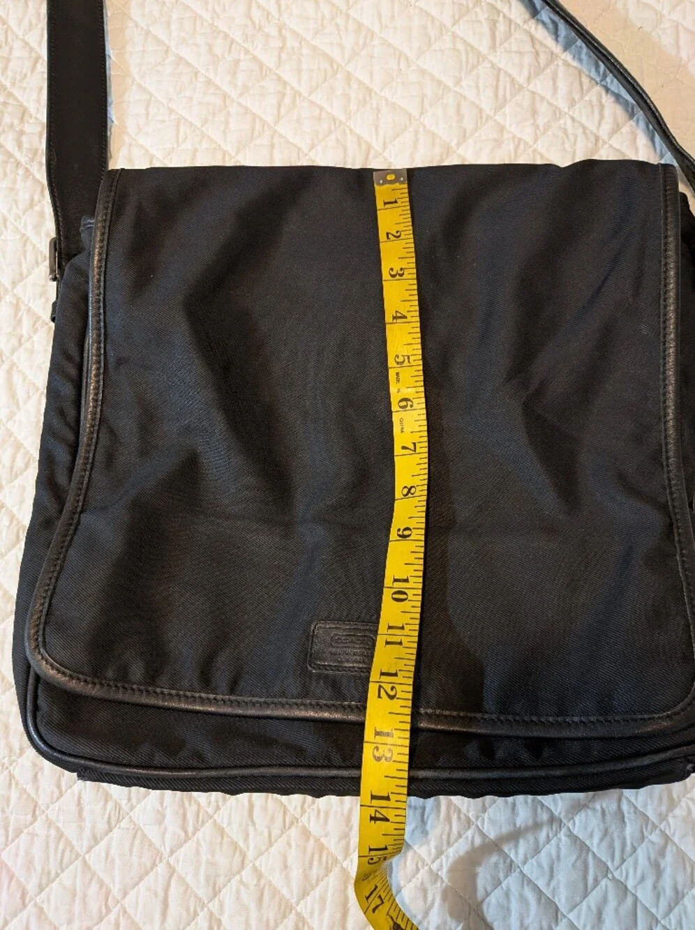 Coach Black Canvas with Leather Trim Laptop Portagolio Satchel Adjustable Stra